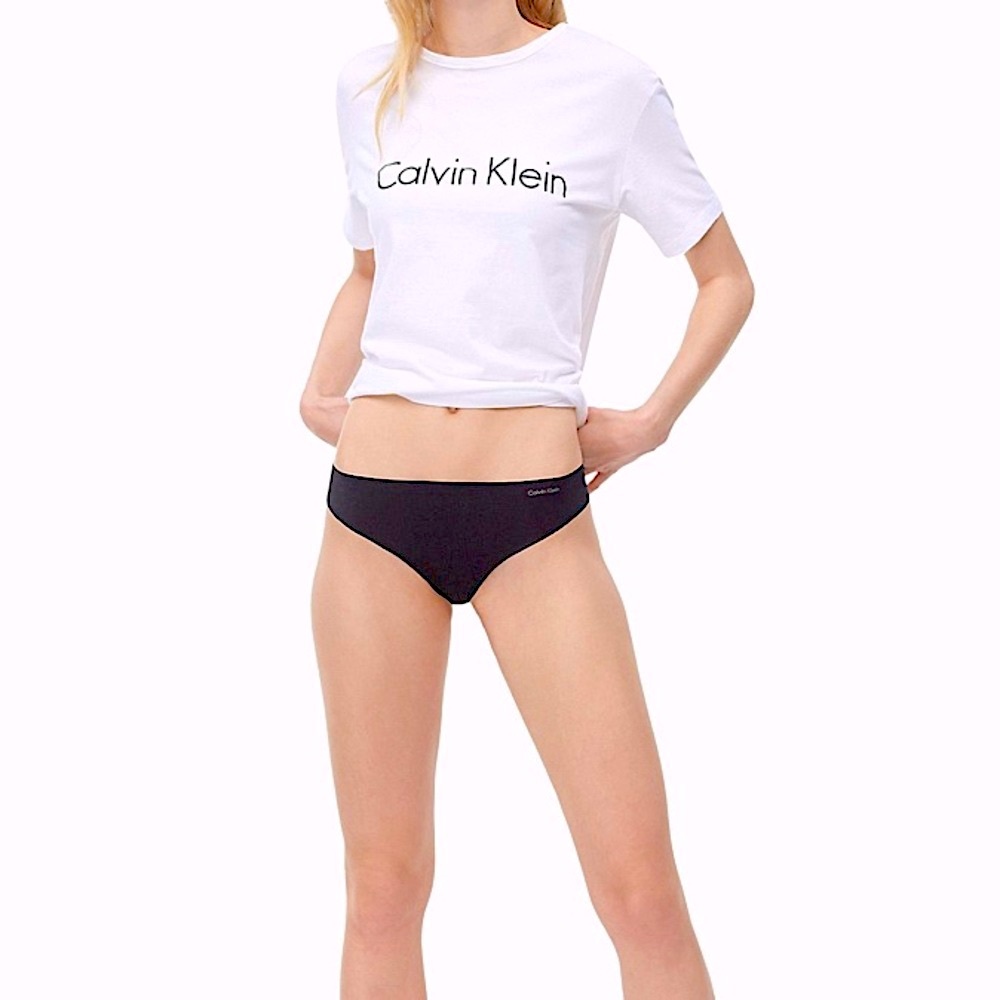 Calvin Klein Invisibles Seamless Thong Panty NWT Size S Black Underwear